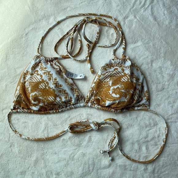 New! Kya x free people reversible Rylee bikini top in paisley sand 19177 - Picture 3 of 10